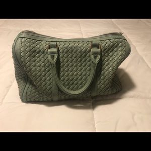 Mint green woven purse